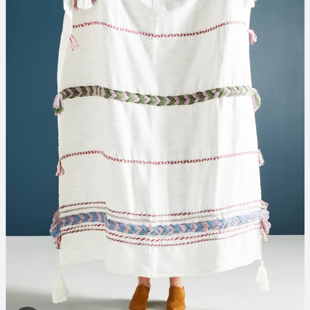Anthropologie Braided Marcia Throw Blanket